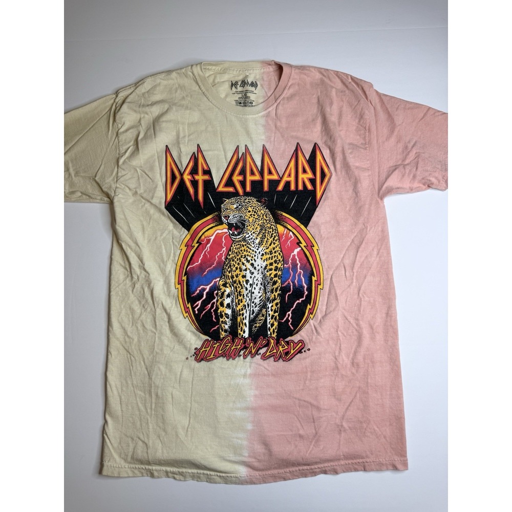 Def Leppard High N Dry T-shirt Men's Size L Large 2021 Tie Dye 100% Cotton